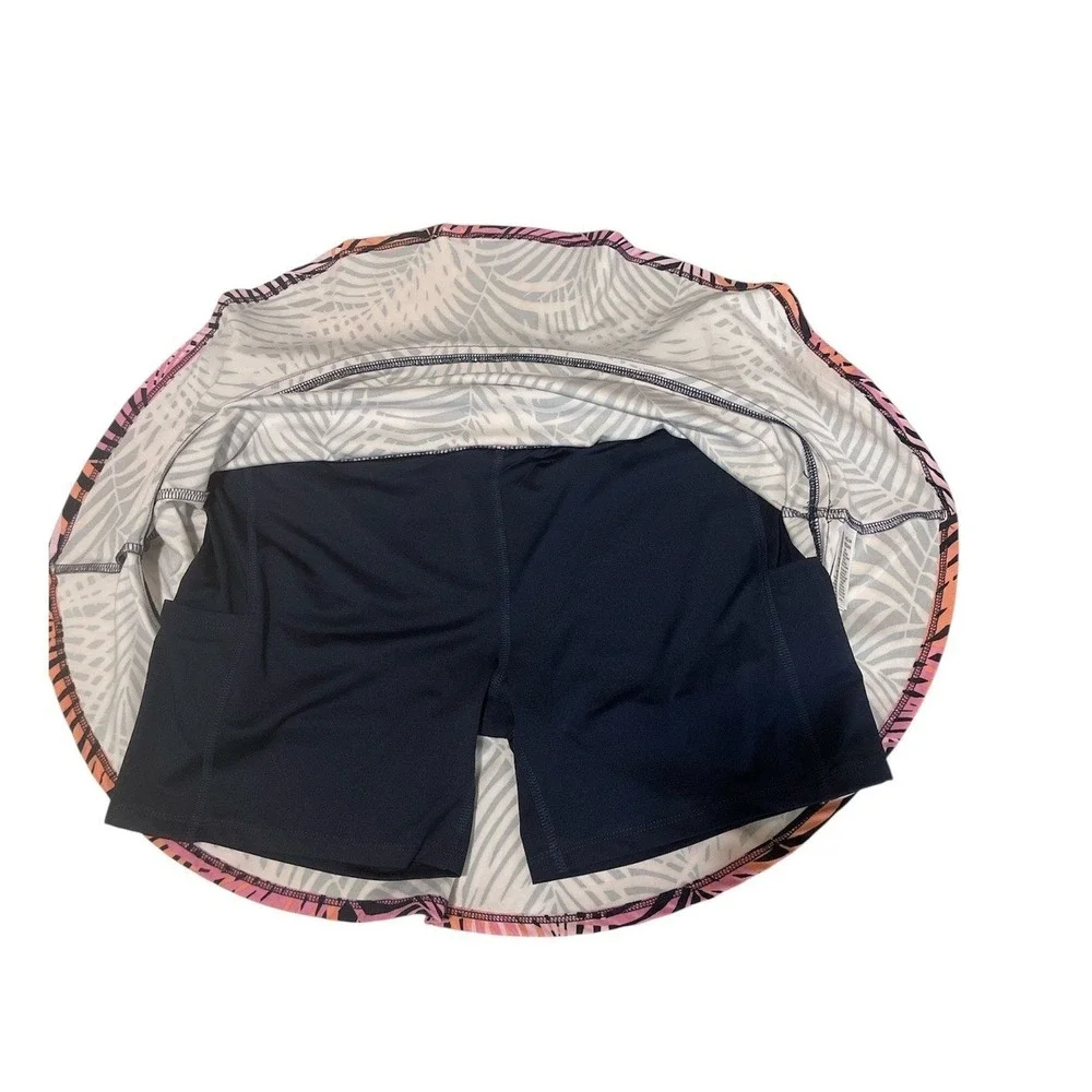 Tommy Bahama Skort Activewear Ruffle Hem‎ Tropical Palm Leaves Skirt Print Large - Picture 6 of 7